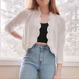 NWT Cropped White Cardigan